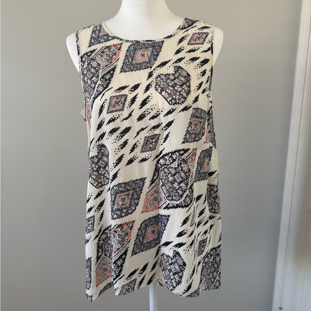 Vince Camuto Multicolor Geometric Tank Top